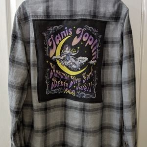 Janis Joplin Upcycled Flannel Shirt